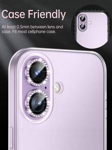 3 buah Pelindung Lensa Kamera Berlian Imitasi Warna-warni, Kompatibel dengan Apple 18 Pro/18 Pro Max/17/17Air/17pro/17promax/16/16pro/16plus/16promax/16 14 Pro 6.1 Inch/14 Pro Max 6.7 Inch, Kaca Tempered Penutup Kamera Berkilau Berlian Imitasi, Kompatibel dengan Apple 14 Pro Max/14 Pro/15/15Promax/15Pro [Sangat Pas] - Berlian Imitasi Aneka Warna - Purple - View 3