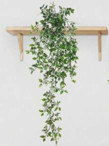 人造吊掛植物 DIY 花牆套組，含人造盆栽植物與裝飾花瓶，適合居家、浴室裝飾、婚禮與生日佈置、戶外與露台裝飾、派對熱門裝飾、萬聖節/聖誕節人造裝飾 - 綠色 - 查看 7