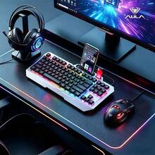 AULA Wired Anti-Ghosting Keyboard Mouse Headset Set 108-Key Computer Keyboard Suitable For PC Laptop Gaming Keyboard Mouse With RGB Lighting - View 2