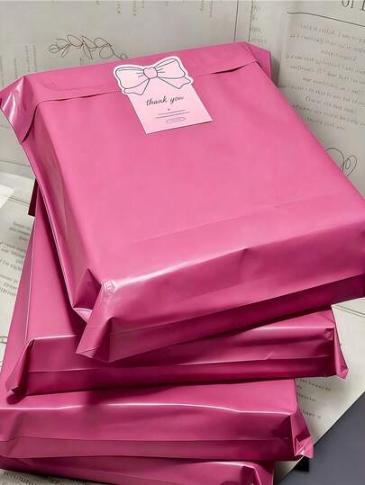 10/20/100pcs Pink Shipping Bags, E-Commerce Shipping Supplies, Super Strong PE Material, Self-Sealing, Multiple Sizes, Suitable For Holiday Peak Shipping, Thanksgiving Promotion Packaging, New Year Gift Mailing
