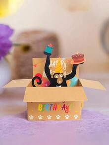 1/3 buah Kartu Ulang Tahun Pop-Up 3D Lucu, Kartu Ulang Tahun Monyet Lucu dengan Desain Pop-Up 3D, Bagian Belakang Kosong untuk Menulis, Termasuk Amplop/Pegangan, Juga Cocok Sebagai Dekorasi Pesta Ulang Tahun atau Kartu Natal (Perlu Dirakit, Termasuk Video Instruksional) - Beraneka warna - View 7