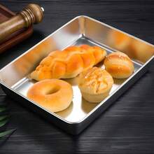Stainless Steel Multi-Function Tiramisu Tray, Food Storage Container With Steel Lid, Stackable Refrigerator Organizer, Suitable For Home Bread Fermentation, Meal Prep, Raw Meat And Seafood Marinating, Picnic And Multi-Purpose Kitchen Baking Tool - Multicolor - View 4
