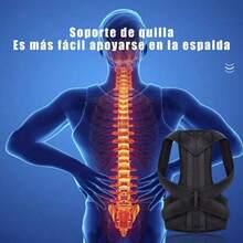 1pc Unisex Back Support Belt - Comfortable Wear, Breathable With Shoulder Opening Design, Effectively Improves Posture - Black - View 6
