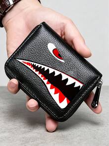 Men's Wallet, Cool Teen Boy Wallet, Shark Print Wallet Pattern, 9 Card ...