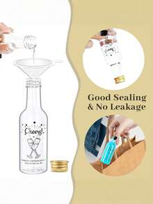 50pcs Mini Wine Bottle Party Set,1.7oz / 50ml Multi-Purpose Wine Bottle, Equipped With Golden Spiral Cap, Funnel, Label And Ribbon,Empty Bottle Hold Juice, Alcoholic Beverages, Homemade Wine, Birthday Party Or Wedding Diy Party Gifts. - One Size - View 5
