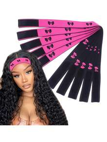 4pcs Adjustable Elastic Wig Bands, Polyester Non-Woven Fabric Woven, Edge Fixing Strap, Lace Frontal Fixing Strap, Suitable For Regular Hair, Wig Fixing Accessories - View 10