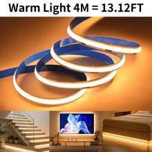 LQHZMYY 1pc LED Light Strip With Hand Sweep Sensor Switch, No Spot COB Flexible LED Light Strip, Gesture Wave Sensor Switch, No Touch Required, Warm White 3000K, Low Voltage 5V, USB Powered, Suitable For Cabinet, Wardrobe, Kitchen Lighting, Mirror, TV Background, Home Lighting, Space Main Image, Christmas Holiday Party Decoration - Warm white light - View 16