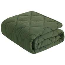 1PC Comforter, Lightweight And Warm Solid Color Quilte - Olive Green - View 1