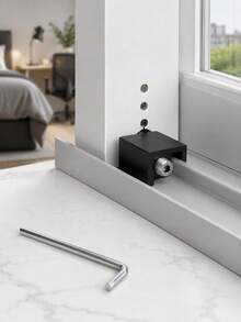 1Set Invisible Window Lock No Drill Sliding Door Stopper Hidden Window Lock Anti Opening Fixer For Sliding Screen Door And Window Restrictor - Multicolor - View 9