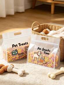 Bolsa de almacenamiento de comida para mascotas, bolsa sellada con estampado lindo de perro, bolsa de almacenamiento transparente y esmerilada para comida de perro y arena para gatos con asa, bolsa de almacenamiento de comida para perro, bolsa de almacenamiento de comida reutilizable, bolsa para porcionar comida, bolsa a prueba de humedad, bolsa de mano autosellante, mantiene la comida seca fresca, almacena comida y golosinas para gatos y perros, fácil de transportar, adecuada para camping, alojamiento, viajes de fin de semana, viajes y uso diario, esencial para dueños de mascotas, regalo de cumpleaños único, regalo de fiesta - Multicolor - Ver 10