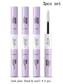 Desliy 6/5/4/3/2/1pc Lash Glue & Sealer 2-In-1 Eyelash Adhesive (Bonding & Sealing) Waterproof Quick Dry Strong Long-Lasting Invisible DIY Lash Extensions For Beginners - Mauve Purple - View 8