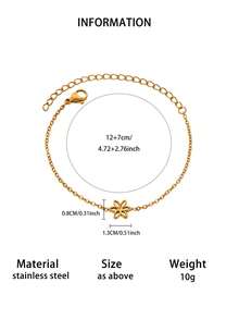 1PC Minimalist Daisy Flower Bracelets For Women Gold Plated Stainless Steel Daisy Flower Chain Bracelet Wrist Floral Jewelry Gift - Multicolor - View 15
