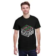 Women's Black T Shirt With Pink And Green Sorority Design Casual Wear For Spring And Summer - 款式 - 查看 2