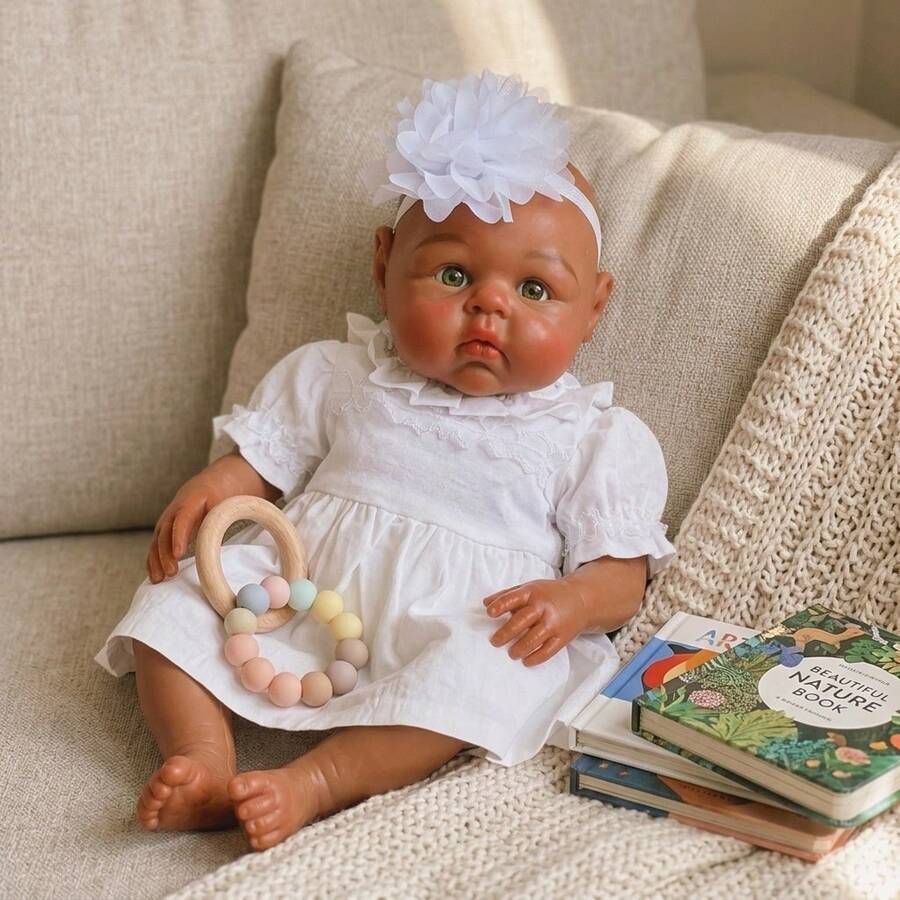 18 Inch Chocolate Skin Silicone Reborn Baby Girl Doll Handmade Baby Newborn Baby Doll Toy(Anatomically Accurate) - Silicone Doll - View 1
