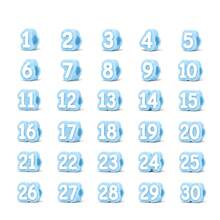 30pcs/Set Numbered Pencil Caps, 1-30 Reusable Classroom Pencil Labels, Teacher Pencil Tracking Markers, Suitable For Stationery Stores And School Management, Blue, 1-30 Numbered - Multiple Styles - View 3