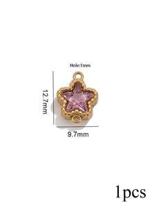 1pc Stainless Steel 18K Gold-Plated Double-Hole Star-Shaped Round Connectors For DIY Bracelet And Necklace Jewelry Making - Connector - View 9