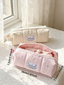 Tas Kosmetik Motif Bintang Perak dengan Resleting, Tas Penyimpanan Kosmetik Berlapis Kain, Tempat Kuas Makeup, Tas Perlengkapan Mandi Perjalanan Kapasitas Besar, Tempat Pensil & Alat Tulis - MultiWarna - View 10