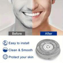 Men's Electric Shaver Replacement Blade Head - Compatible With Flyco And Other Detachable Mesh Electric Shaver Heads, Suitable For 3000, 2000, 1000, Flyco FR8 Series, Perfect Gift For Father, Husband And Boyfriend, Halloween, Christmas - A - View 10