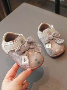 1 Pair Girls Mary Jane Shoes, Anti-Slip, Breathable, Toddler Walking Shoes, Children Student Shoes, Suitable For Spring, Summer, Autumn - Grey - View 4
