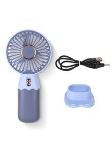 AOYI 1 pieza Ventilador portátil de mano operado con batería, de diseño electroplateado minimalista, incluye cable de carga USB y función de soporte para teléfono móvil - Multicolor - Ver 19
