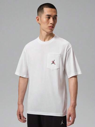 Jordan Men's AS M J POCKET SS CREW Short Sleeve Knit Collarless T-Shirt TIF3070-100