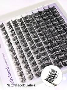 Asiteo 130pcs D Curl Natural Style False Eyelashes 8-16mm Mixed Length DIY Lash Clusters, Fine Soft Fluffy Lightweight, Suitable For Daily Makeup Eyelash Extensions, Single Cluster DIY Home Use, Suitable For Beginners, Daily, Date, Party, Travel Makeup Tools - D - View 5