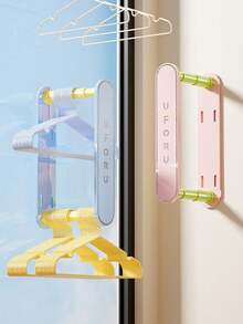 Wall Mounted Clothes Hanger Storage Organizer, Retractable Punch-Free Hanger Holder Rack For Laundry Room Bathroom Closet, Space Saving Hanger Hook Storage Rack - Telescopic Clothes Hanger - View 2