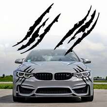2pcs Black Monster Claw Print Car Stickers, Car Decal Decorative Stickers, Suitable For Various Vehicles - A - View 5