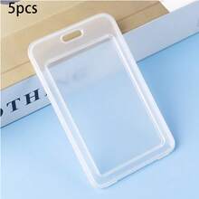 2/5pcs Semi-Transparent ID Card Holders, Rectangular Rounded Corner Design, Clear Transparent Window On Front, Pre-Punched Hole At Top, Smooth Edges, Lightweight And Portable, Suitable For ID Cards, Work Badges, Student Cards, Access Cards, Exhibition Badges, Ideal For Office, Campus, Exhibition, Event Check-In, Back To School, Thanksgiving Gift, Halloween Gift, Christmas Gift - A - View 12