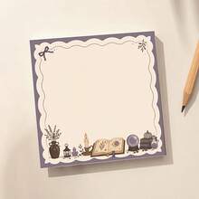 1/4 Pcs Mystic Witchcraft Memo Pad – Dark Academia Magic Design Writing Paper, Crystal Ball & Spell Book Illustration Stationery, Vintage Fantasy Aesthetic With Large Blank Space For Notes, To-Do List, Journaling & Planner Use - one-size - View 3