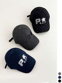 大字母美式復古刺繡波點棒球帽 女款韓系防曬四季新款 復古波點刺繡字母棒球帽 中性純棉百搭修臉情侶鴨舌帽 氛圍感3D刺繡字母棒球帽 女款四季百搭大頭圍深頂鴨舌帽 修臉滑板嬉皮女孩風 - 棒球帽 - 查看 5