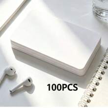 50/100張空白白色卡紙小卡片－單字卡/書籤/訊息卡/閃卡/明信片－DIY極簡風卡片 - 查看 9