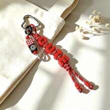 [Customized]1pc Handmade Woven Nylon Keychain, Customized Acrylic Letter, Birthday/Teacher/Graduation Season Gift - Multicolor - View 23