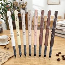 Black Neutral Pen - Coffee Theme Style, Quick-Drying Ink, 0.5mm Fine Tip, Suitable For Journaling, Note-Taking, Office And School Use; Neutral Brown Tone, 5.15 Inches Long, Smooth Writing, Quick-Drying Ink (Random Style) - Random Style - View 4
