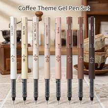 Black Neutral Pen - Coffee Theme Style, Quick-Drying Ink, 0.5mm Fine Tip, Suitable For Journaling, Note-Taking, Office And School Use; Neutral Brown Tone, 5.15 Inches Long, Smooth Writing, Quick-Drying Ink (Random Style) - Random Style - View 8