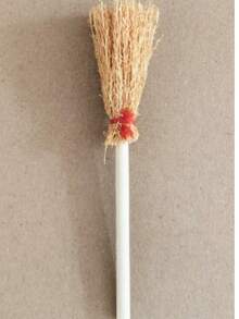 手工迷你草編女巫掃帚 小巫師掃帚裝飾品 萬聖節 DIY 娃娃屋裝飾掛飾 手工藝配件 - 多色 - 查看 2