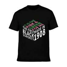 Women's Black T Shirt With Pink And Green Sorority Design Casual Wear For Spring And Summer - 款式 - 查看 6