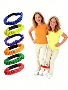 1/3/5 buah Tali Pengikat Kaki Lomba Lari Tiga Kaki Warna Acak, Set Perlengkapan Tim Olahraga Luar Ruangan, Tali Pengikat Elastis dengan Perekat Velcro yang Dapat Diatur - MultiWarna - View 6