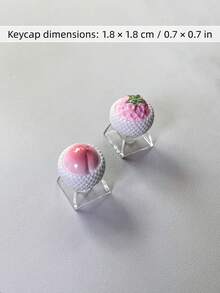 4/6/8 piezas Teclas de teclado de computadora con diseño de frutas simuladas, cubiertas decorativas para teclas - Ver 2