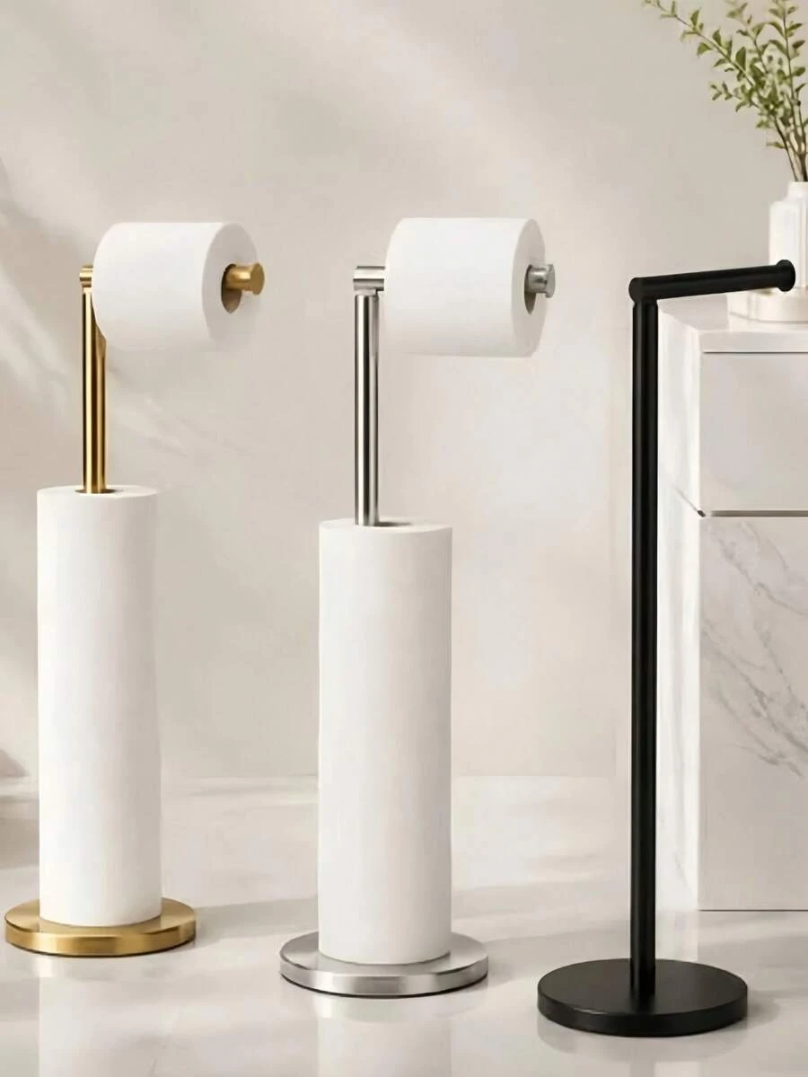 Metal Freestanding Toilet Paper Holder, Multi-Roll Paper Storage Rack, Bathroom Countertop Freestanding Paper Dispenser, Waterproof Floor-Standing Paper Dispenser, Home Bathroom Decor Hardware Accessories, Travel Essentials