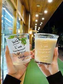 1 Buah Gelas Kaca Flip-Rim Minimalis Gaya INS yang Sangat Menarik, Kapasitas 330ml, Gelas Susu, Jus, Kopi, Air, dan Minuman Serbaguna yang Kreatif, Cocok untuk Restoran, Dapur, dan Kantor - MultiWarna - View 11