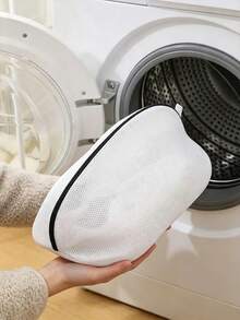 Túi giặt giày gia dụng tiện lợi, lưới thoáng khí, hình bán nguyệt có khóa kéo, khóa kéo và đường viền gia cố, giảm trầy xước và rối cho giày thể thao, túi bảo vệ giặt giày, vừa máy giặt, dụng cụ sắp xếp vệ sinh giày dép hàng ngày tại nhà - Nhiều màu - Xem 9
