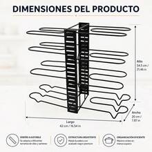 Adjustable Black Carbon Steel Pot And Pan Organizer, Double-Sided 8-Tier Kitchen Storage Rack For Cabinets And Countertops, 42x20x54.5cm - 黑色 - 查看 9