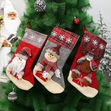 1pc/Large Cartoon Christmas Sock Gift Bag Christmas Tree Hanging Ornament Candy Gift Bag Holiday Decoration Pendant - Multicolor - View 2