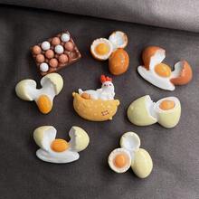 7pcs Egg Fridge Magnets, Cute Decorative Magnets, Personalized Fridge Magnets, Suitable For Kitchen Office Whiteboard Storage Cabinet And Dishwasher, Kitchen Decor, Home Decor, Holiday Gifts For Friends, Party Favors - Multicolor - View 2