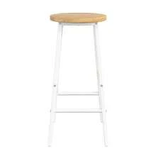 Carrito de servicio con 2 taburetes, carrito de cocina y encimera plegable con toallero, estante para especias, estante para vino y estantes ajustables, para comedor, sala de estar, balcón, mostrador, blanco - Blanco - Ver 9