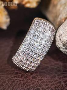 1pc Elegant Cubic Zirconia Ring For Women, Wedding Engagement Party Jewelry, Valentine's Day Gift - 1# - View 7
