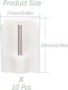 Confezione da 10 ganci adesivi per tende, ganci adesivi multiuso per l'installazione di bastoni per tende - Bianco - Visualizzare 5