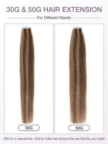 20pcs Tape-In Hair Extensions, Real Human Hair, 14-22 Inches, Painless Double-Sided Tape-In, Invisible Tape-In Hair Extensions, Straight, Suitable For Party, Halloween Costumes - S4/27 - View 5