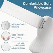 Memory Foam Knee Support Pillow, Specially Designed For Side Sleepers - With Adjustable Straps For Comfortable Sleep - Ergonomic Leg Support To Improve Posture - Breathable And Washable Pillowcase For Deeper Sleep. - White - View 3
